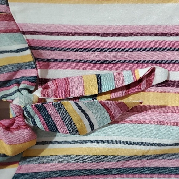 NWT MULTI COLOR STRIPED DRESS ADJUSTABLE STRAPS W POCKETS SIZE MEDIUM - Picture 4 of 12